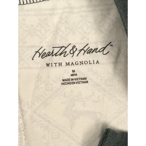 Hearth & Hand with Magnolia "Good Tidings" Union Suit Men’s Medium Green/White - Picture 3 of 7